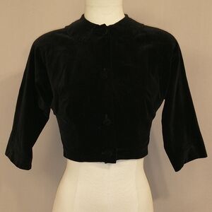 40s 50s Vintage Velvet Crop Jacket Black Short Classic See Measurements